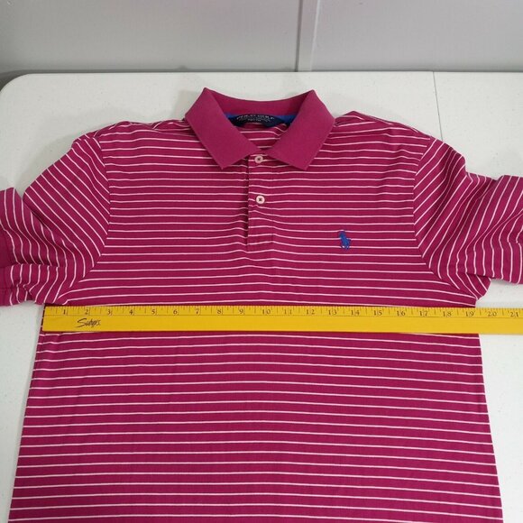 Polo Shirt Men's Medium Golf Ralph Lauren Summer Pima Cotton Pro Fit Pink - Picture 9 of 10